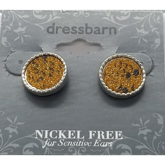NEW Druzy Like Silver Tone Dressbarn Nickel Free Pierced Post Earrings - Picture 3 of 5